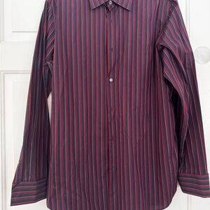 Banana Republic Black and Red Striped Dress Shirt